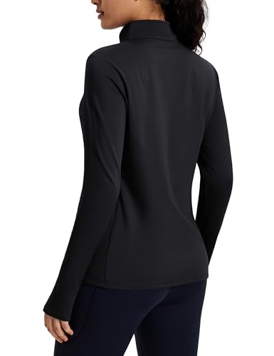 MAGCOMSEN Women's Quarter Zip Fleece Pullover Long Sleeve Thermal Shirts with Zip Pocket Athletic Running Tops2