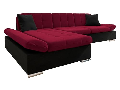 Mirjan24 Ecksofa Montana mit Regulierbare Armlehnen, Eckcouch, L-Form Sofa, Wohnlandschaft, Couch, Farbauswahl (Kronos 07 + Kronos 02 + Kronos 07, Seite: Links)