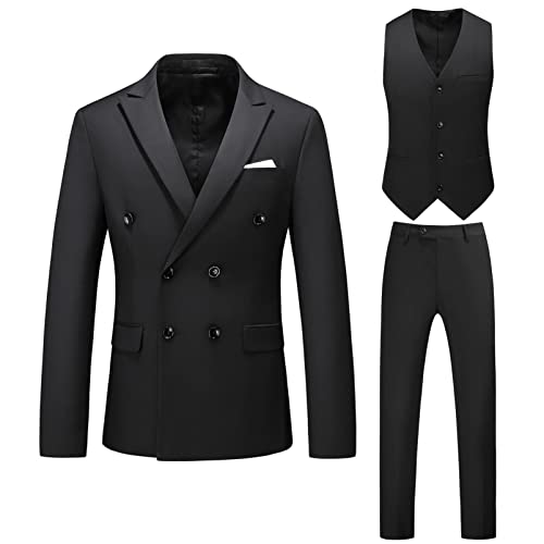 CUTTE Herren 3-teiliges Anzug-Set Blazer Hosen Weste Plus Größe...