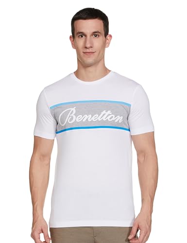Image of United Colors of Benetton Men's Cotton Solid Regular Fit T-Shirt