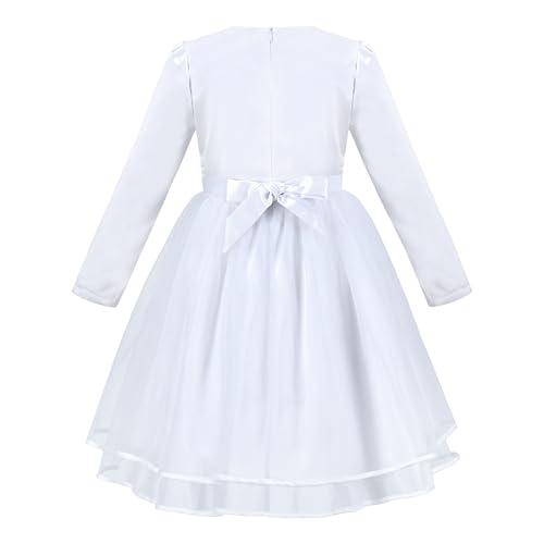 Sunny Fashion Flower Girls Dress White Layered Tulle Party Pageant Wedding2