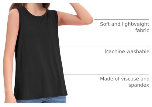 Image of KEREDA Girls Tank Tops Flowy Loose Fit Sleeveless Shirts Summer Tunic Tops