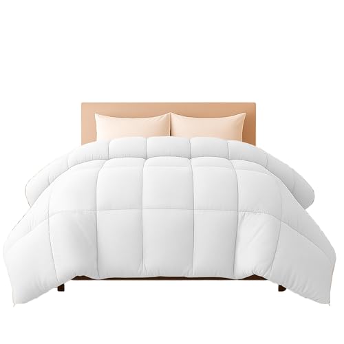 LUX Décor King Comforter – 102x90 Ultra-Soft Down Alternative Duvet Insert with Corner Tabs & Box Stitching, Hotel Quality Plush Microfiber Bedding, Oeko-TEX Certified - White