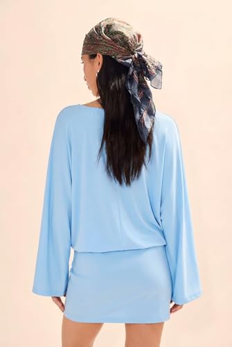 Image of MAKABO Women's Summer V Neck Mini Dresses Batwing Sleeve Y2k Sexy Casual Date Night Outfit