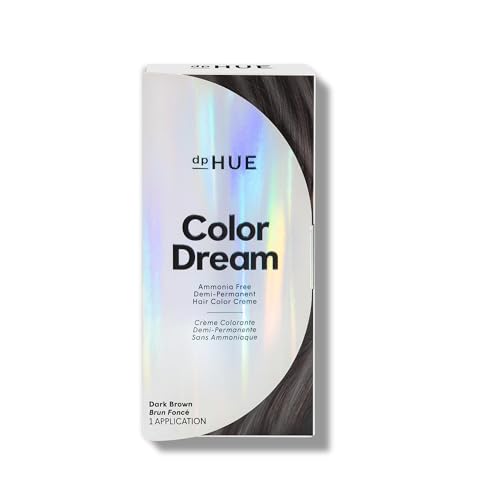 dpHUE Color Dream, Dark Brown - Ammonia-Free, Demi-Permanent Hair Color - Lasts 16 Washes - Boosts Shine - Cruelty Free, Paraben Free, Sulfate Free, Leaping Bunny Certified - 4 oz