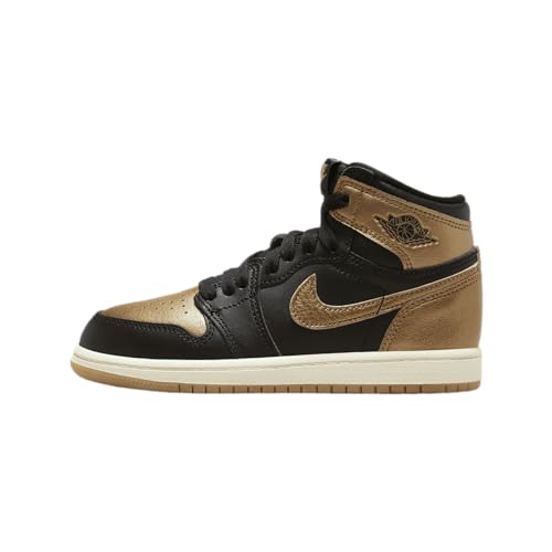 Jordan 1 Retro High OG Midnight Navy Little Kids' Shoes (FD1412-071, Black/Sail/Metallic Gold) Size 10.5