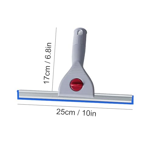 Image of Blue 25cm 10in Window & Glass Cleaning Squeegee - Cleaning Supplies Shower Glass Door and Tile Cleaning Non-Slip Handle (10IN /25CM, Blue)