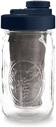 Miniatura 1 de Brewing America Infusor de cafetera de cerveza fría Mason Jar Frío tarro Mason de boca ancha con tapa de rosca superior, filtro de acero inoxidable