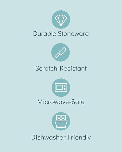 Stoneware small dinner plates set 4 pcs – 7.5" dark petrol blue ceramic salad & dessert plates – Dishwasher and microwave safe – Stylish plates set – Dinner service