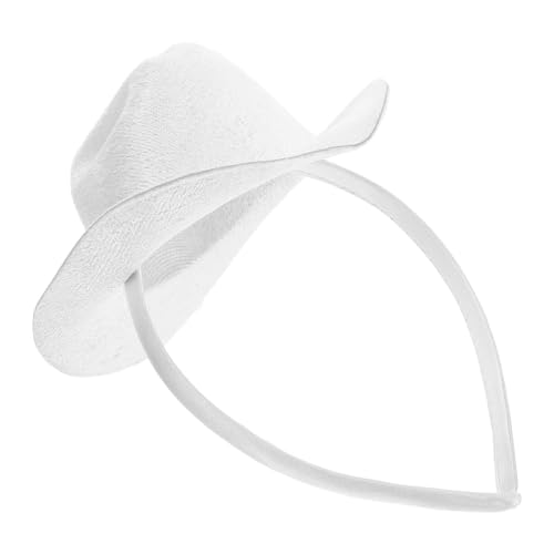 Bandeau chapeau de cowboy blanc en polyester résistant de 135 cm pour adulte