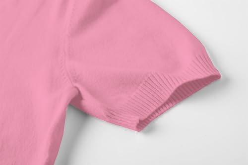 Image of DAIMIDY Women's Short Sleeve Sweater V Neck Summer Knit Tops | Business Casual Tops| Soft,Lightweight,Breathable and Comfortable| Perfect for Shopping,Date,Vacation,Daily Wear Etc.