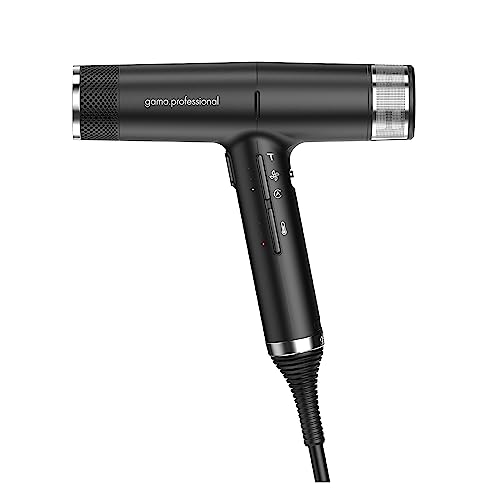 Gama Italy Professional Asciugacapelli Professionale iQ2 | Funzione Turbo, Tecnologia Stand-by, Doppio filtro magnetico amovibile, Ergonomico e compatto, Ultra leggero 294 gr (Nero)