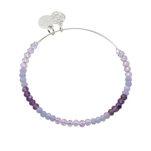 Alex and Ani Ombre Faceted Stone Beaded Charm Bangle, Purple