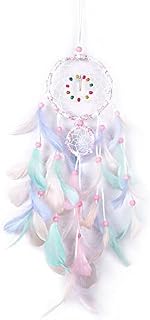 FuninCrea Dream Catcher, Half Circle Moon Dream Catchers with Feathers Handmade Fairy Dreamcatcher Indian Style Hanging Wall Decor for Living Room, Bedroom, Dormitory (Colorful)