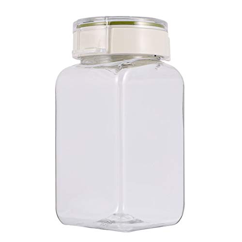 BESTOMZ 気密蓋付きプラスチックジャー穀物キャニスターキッチン食品密封貯蔵容器ルーズティーコーヒー豆用の空の貯蔵ジャー(500Ml)
