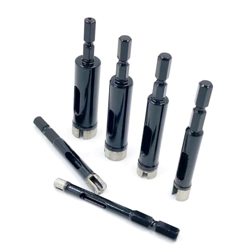 Broca de diamante hexagonal para mármol, granito, cerámica y vidrio, tamaños 6 mm, 8 mm, 10 mm, 12 mm, 14 mm y 16 mm (6 piezas) miniatura 7