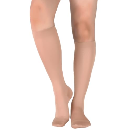Image of +MD 15-20 mmHg Medical Compression Socks for Men /Women, Lightweight Opaque Knee High Support Stockings