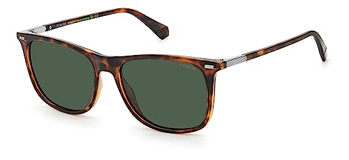 Polaroid Sunglasses Men's PLD 2109/S Rectangular Sunglasses, Havana/Polarized Green, 55mm,17mm
