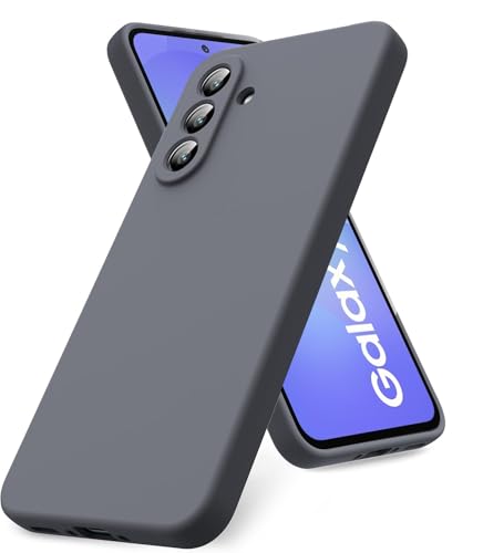 Image of DIZORO Microfiber Candy Case for Samsung A36 5G Smooth Touch Cushion Liquid Soft Silicone Gel Rubber Phone Cases Non-Slip Full Body Protective Shockproof Back Cover (Space)