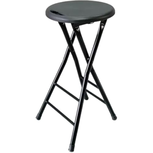 TAYOA バーチェア 折りたたみ カウンターチェア 背もたれなし ハンドル付き プラスチック ダイニングチェア 室内 アウトドア 折り畳み ハイスツール 座面高さ60cm/70cm (70cm/28inch,ブラック)