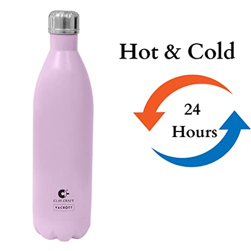Image of CLAY CRAFT VACBOTT Stark Double Wall|18 Hours Hot and 24 Hours Cold Vacuum Insulated Flask Bottle|1 Pcs, 1000 ml, Water Bottles for Office|Gym|Travelling|BPA-Free|BIS Certified|1Year Limited Warranty