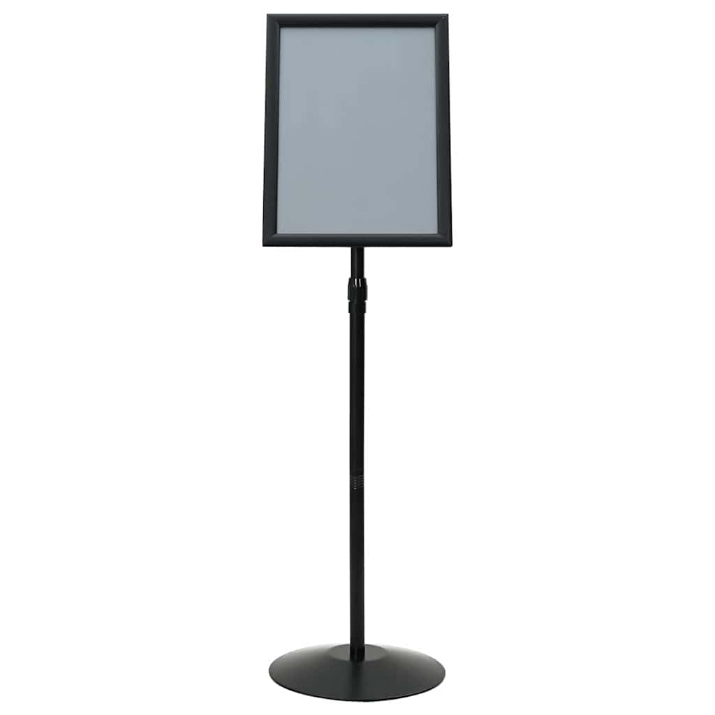 Plakatständer A3 höhenverstellbar mit Metallfuß, klappbarer Schildhalter für Werbung, Infoständer für Innen- und Außenbereich, Silber