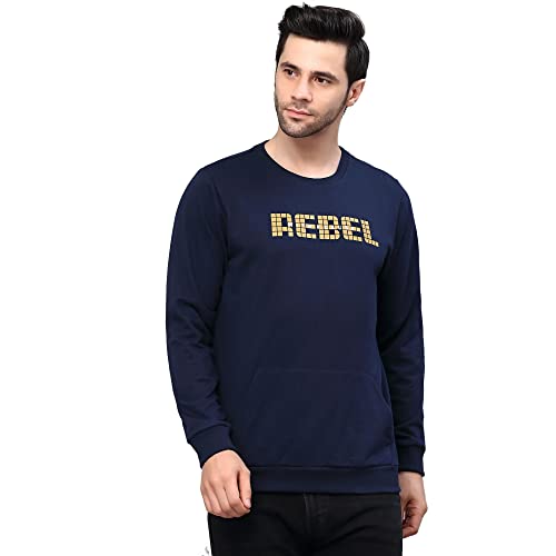 Image of Rigo Fleece Printed Round Neck Sweatshirt for Men | Full Sleeves Sweatshirt for Men | Casual Wear & Stylish Sweatshirts for Men