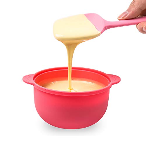Wax Pot Set for Wax Warmer, Reusable & Non-stick Silicone Waxing Spatulas and pot for Hard Wax Heater, Easy to clean Wax Boiler Set of 2