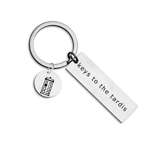 Porte-clés Doctor Who en acier inoxydable - Cadeau de remise de diplôme pour homme et femme, Argenté., 12*50mm