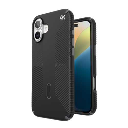 Coque iPhone 16 Plus Speck Presidio2 Grip MagSafe Noir et Gris Ardoise Protection Smartphone