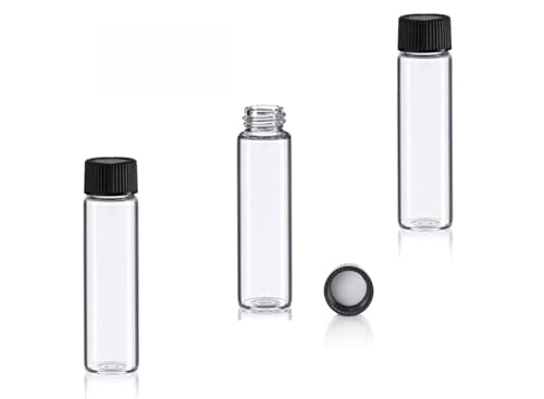 MagnaKoys 3 Dram Clear Glass Vials w/Foam Lined Caps (Pack of 3)