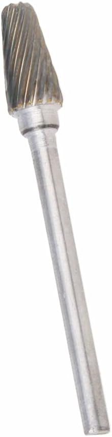 Auniwaig Tungsten Carbide Rotary Burr 3mm / 1/8" Shank, 6mm Head Size Single Cut Taper Carving Burr Bits, for Woodworking, Drilling, Metal Carving, Engraving, Polishing