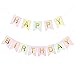 Happy Birthday Banderole Multicolore Bannière Joyeux Anniversaire Pastel Design de la Personnalité Décoration pour Table Fête Party Anniversaire Cérémoniee