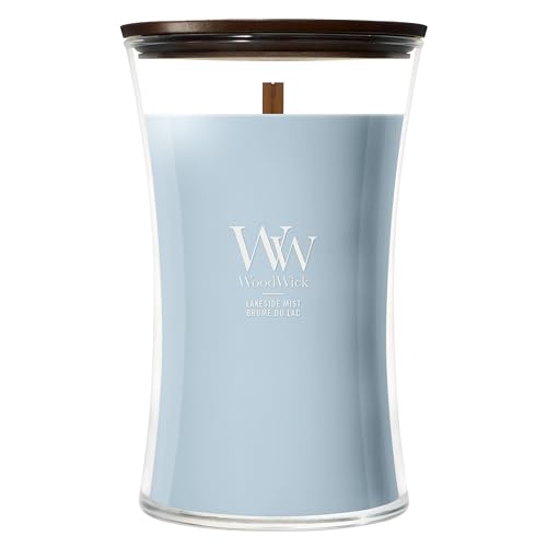 WoodWick Bougie parfumée | Grande bougie sablier | Brume du lac | Cadeaux parfaits pour femmes