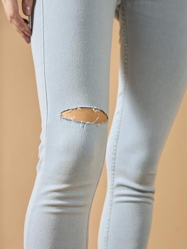 Image of Dolce Crudo Women's Skinny Fit High Rise Cropped Length Stretchable Denim Jeans