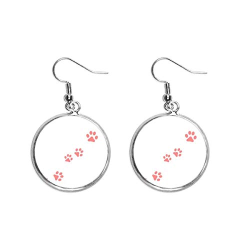 Pendientes de huella rosa en plata para mujer el regalo ideal para amantes de los gatos