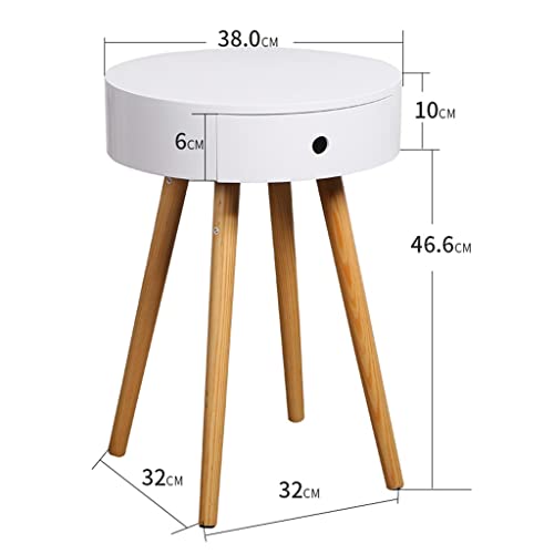 Petite table basse ronde blanche 38 cm et meuble d'appoint - 4