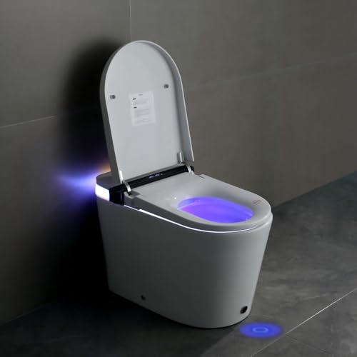 Inodoro Inteligente Moderno con Asiento de Bidé Integrado, Tapa Automática con Sensor de Pie, Lavado con Agua Caliente y Función de Secado para Baño miniatura 2