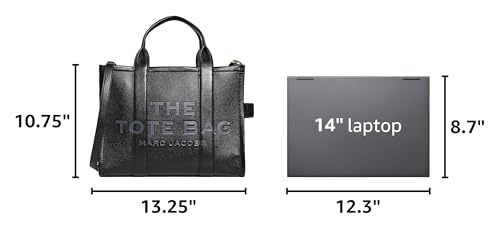 Image of Marc Jacobs Women's The Leather Medium Tote Bag, Black, One Size