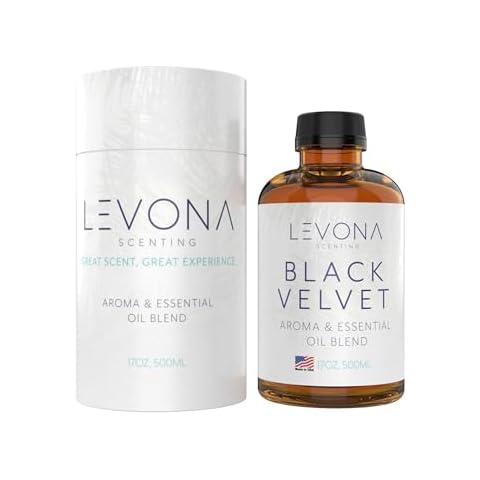Levona Scent Essential Oil - Fresh Aroma for Home, Office, Hotel & Spa, Perfect in Humidifiers and Diffusers, Luxury Fragrance, with Fir Needle & Salty Sea Air Notes - 500ml/ 17 fl oz, Black Velvet Cover