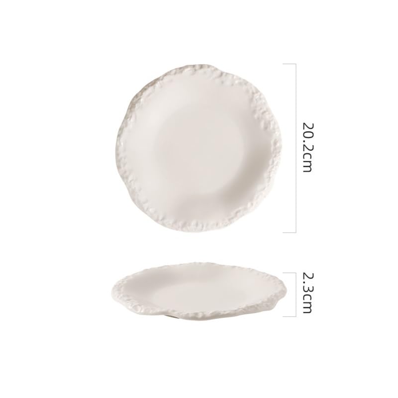 Pratos Plato de cerámica con Borde 8 Pulgadas diseño Creativo Roca, vajilla Cocina for Hotel, Restaurante y Cena Vajilla(8 in)