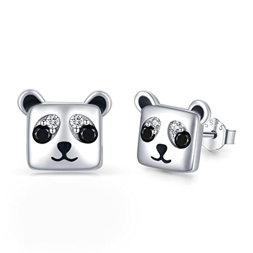 Boucles d'oreilles panda argent sterling de qualité durable