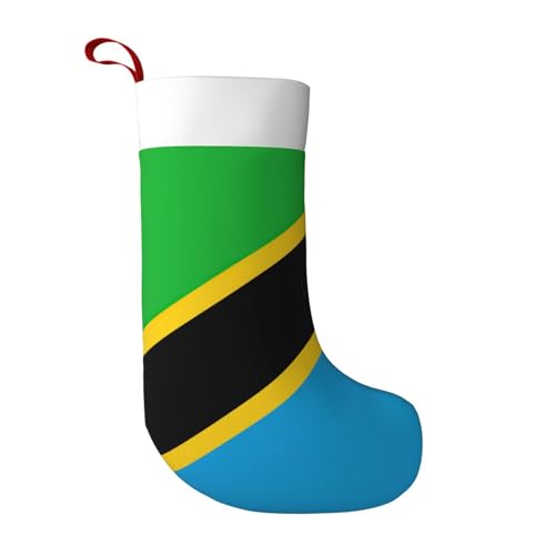 TTIGLHOH Chaussettes de Noël super douces avec drapeau de la Tanzanie, chaussettes de Noël imprimées double face pour décoration familiale de vacances