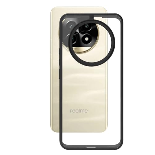 Image of RIGGEAR Shockproof Sleek Hybrid Armor Back Cover Case Compatible with Realme 13 Pro, Realme 13 Pro Plus 5G (Clear PC + Black TPU Bumper)