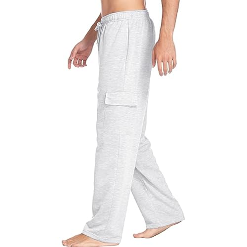 Men's Cargo Pants Straight Leg Baggy Open Bottom Drawstring Sweatpants Casual Athletic Lounge Pants2