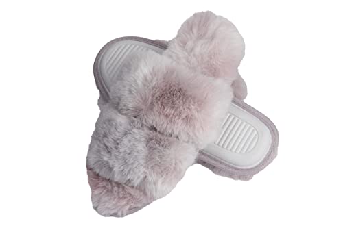 Roxoni Fuzzy House Slippers for Women – Comfortable Furry Spa – Cozy Slip On Open Toe - Soft Insole & Rubber Outsole2