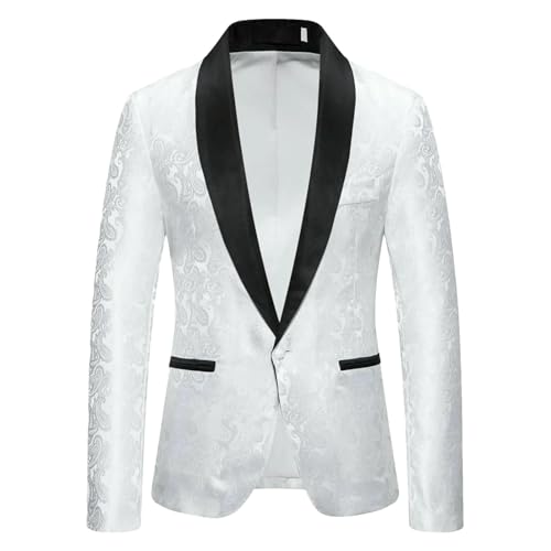 Blazer de mariage pour homme avec motif cachemire et veste à un bouton
