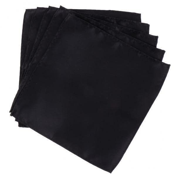 2xGroom Suit Pocket Towel Square Mens Pocket Towel Fabric Soft Polyester Silk Black-image-13