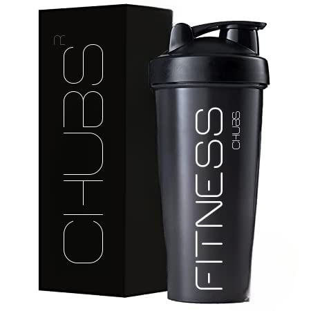 Chubs Fitness Series Protein Shaker Bottle,700 ml 100% Leak Proof Guarantee, Gym Bottle for Protein Shake/Sipper Bottle Pre Workout BCAAs, BPA Free Material Gym Shaker with Plastic Ball(BLACK)-700ML..