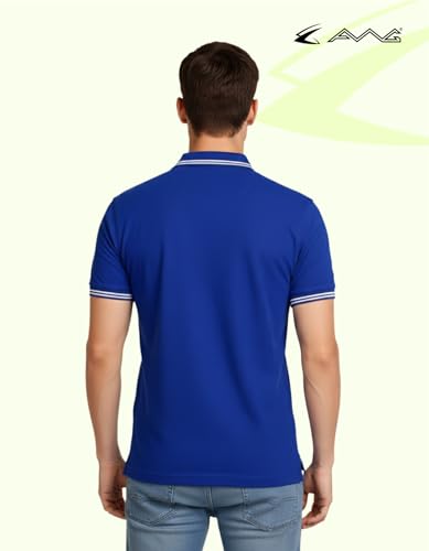 Image of AWG ALL WEATHER GEAR Rich Cotton Polo T-Shirt | Half Sleeve Classic Fit | Soft Breathable Solid Tee | Casual & Office Wear | Comfortable Everyday Cotton Polo | Mens Tshirts